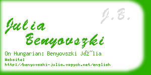 julia benyovszki business card